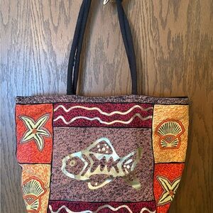 Artistic Fish Print Tote Bag